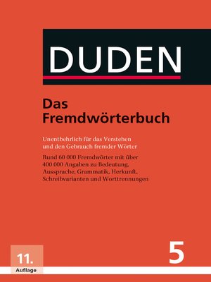 cover image of Duden--Das Fremdwörterbuch